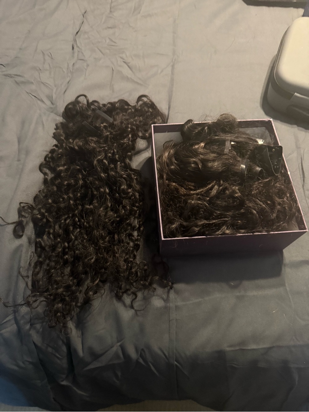 Natural Curly Clip-In Hair Extensions - Dark Brown